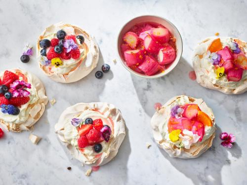 a group of fruit pies with a bowl of fruit salad at Louma Country Hotel in Wootton Fitzpaine