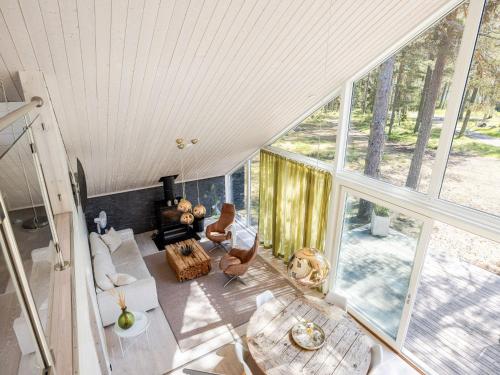 an overhead view of a living room with large windows at Holiday Home Lagunen Villa 1 by Interhome in Hudiksvall