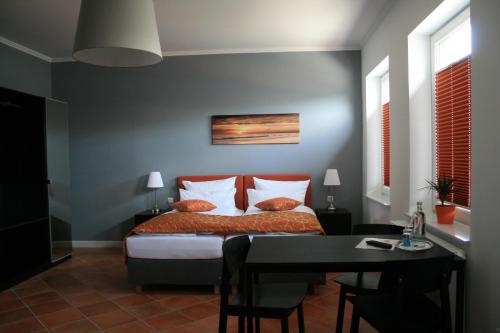 Ένα ή περισσότερα κρεβάτια σε δωμάτιο στο Apartmenthaus Unterwegs