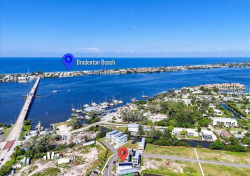 an aerial view of a city and the ocean at Bayview Pointe in Cortez