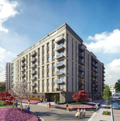 eine architektonische Darstellung eines Gebäudes in der Unterkunft BW Queen Apartman 412-whit free garage parking in Belgrad