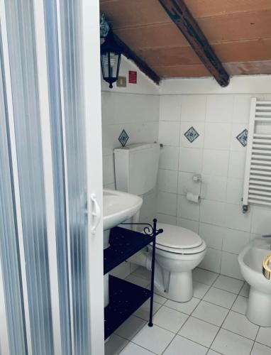 a bathroom with a toilet and a sink at Il noce - case vacanza- in Sestri Levante
