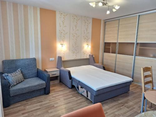 Giường trong phòng chung tại Vītols