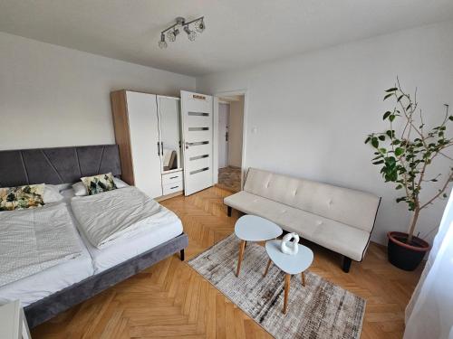 Posezení v ubytování Downtown cozy apartment with free parking