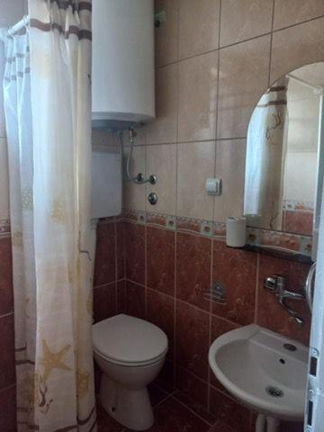 a small bathroom with a toilet and a sink at ApartmaniNET in Krašići