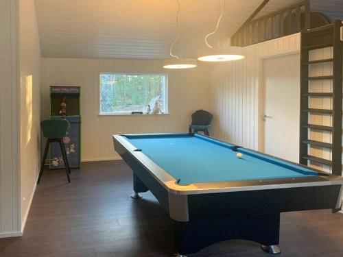 ÅlbækにあるNordic Summer House In Ålbæk With Spa And Saunaのビリヤードルーム(ビリヤード台付)