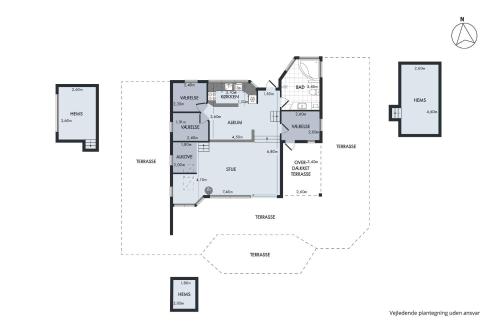a floor plan of a house at Summer House With Terrace Overlooking Nature in Tikøb
