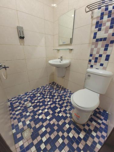 a bathroom with a toilet and a sink at moon ludao minsu2 in Green Island