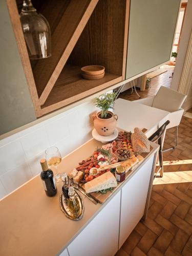 a plate of food on a counter in a kitchen at La dolce vita Giove apartment in Giove