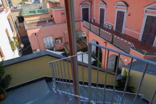 an overhead view of a balcony of a building at L'Aurora Azzurra -Luxury Suites Sorrento coast in Piano di Sorrento