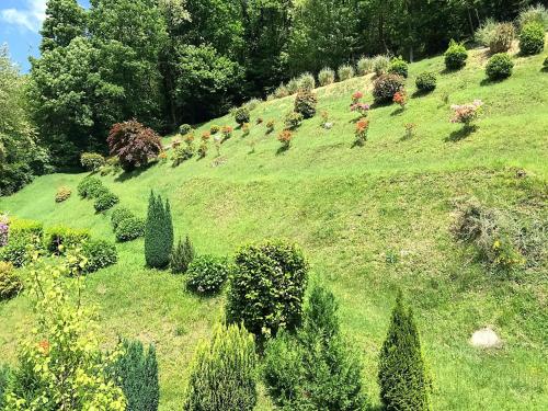 Un jardín fuera de Hotel Fontaine Bleue