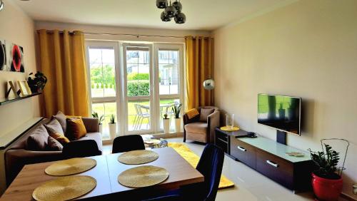 Χώρος καθιστικού στο Levilena apartament Osiedle Bałtyk