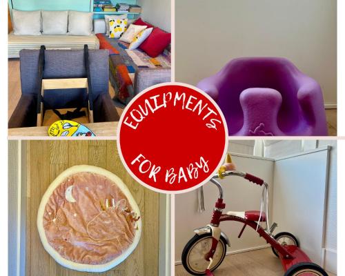 a collage of pictures of a room with a bedroom and a bike at Het Zoute Zand - Parkeerplaats - Wifi - Comfort - Uitzonderlijke Locatie - Ideaal voor Stellen en Gezinnen in Knokke-Heist