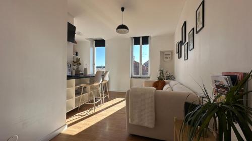 TV a/nebo společenská místnost v ubytování Le Haut perché - Vue & Centre-ville de Nevers