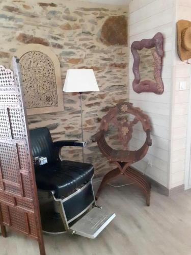 Ruang duduk di Gîte de la Ouedolle