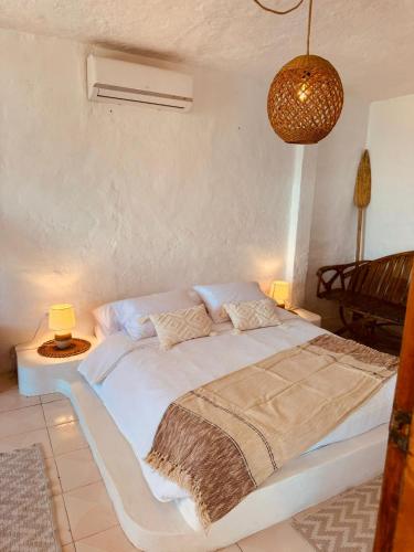 Suites Al Mar, en el malecón de San Cristóbalにあるベッド