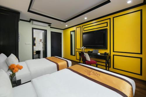 Cama o camas de una habitación en Grand Hanoi Hotel