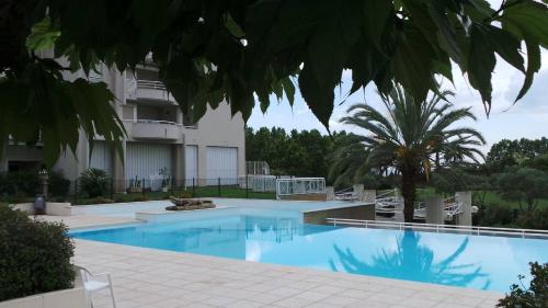 Πισίνα στο ή κοντά στο Studio climatisé 3 mn plage du samedi au samedi Antibes juan les pins