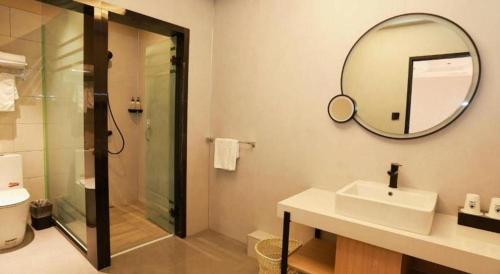Ένα μπάνιο στο GreenTree Inn Maanshan Hanshan District Jiuwu Square Hotel