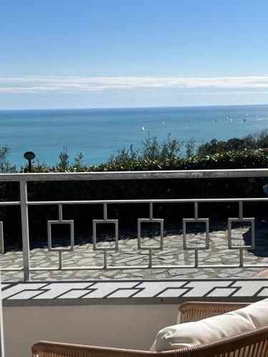 a view of the ocean from a balcony at IL MARE BLU in Lerici