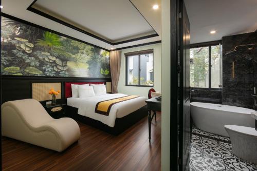 Koupelna v ubytování Grand Hanoi Hotel