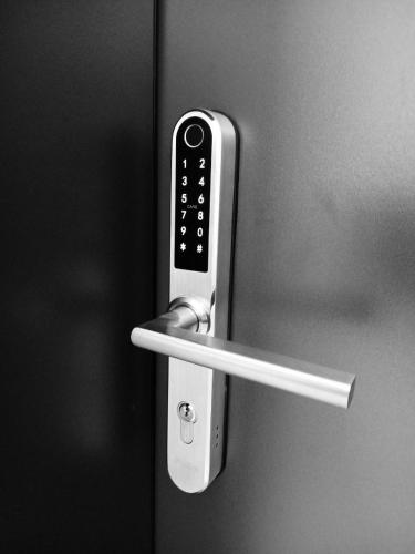 a close up of a door with a door handle at Villa Leopold - apartmánový dům in Karlovy Vary