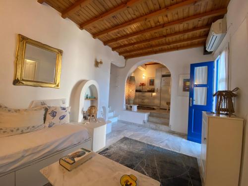 Ένα ή περισσότερα κρεβάτια σε δωμάτιο στο Samanti Mykonos Sea View