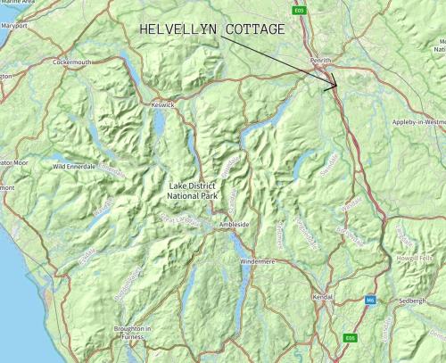 a map of the healing ivy course at Helvellyn Cottage in Penrith