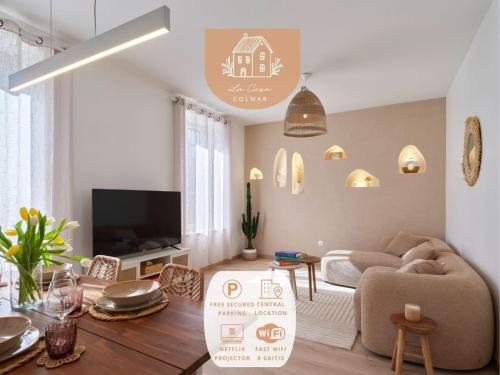 2BR Apartment near Colmar Centre - Boho Style, Hidden Room, Free Parking