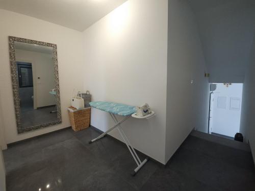a room with a dressing table and a mirror at Apartman Dalmatino in Petrcane
