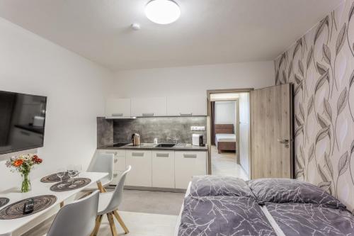 Una cocina o cocineta en Apartmány pod Pálavou