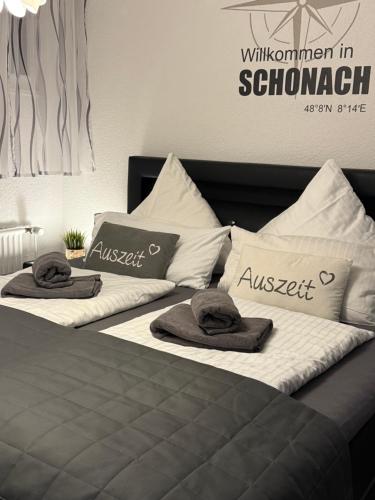Кровать или кровати в номере Appartement zur Birke