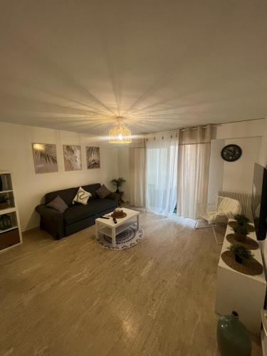 un salon avec un canapé et une table dans l'établissement Logements centrale, à Cannes