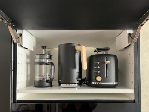 Η κουζίνα ή μικρή κουζίνα στο Große Wohnung in Marktnähe