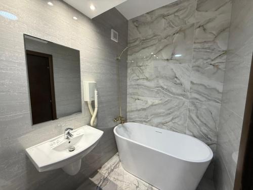 Koupelna v ubytování Hotel Q Art Severus
