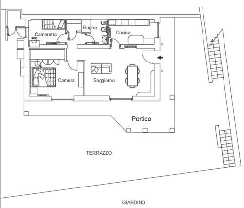 a floor plan of a house at Cas'Ale ai Castelli Romani in Monte Compatri