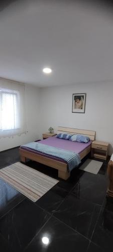 a bedroom with a large bed in a room at Apartman Kalina in Igalo