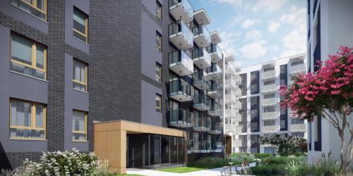 a rendering of an apartment building with balconies at Jurowiecka 22 ORANGE Centrum Modern Apartment in Białystok
