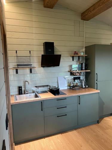 a kitchen with a sink and a counter top at Kosuli in Oriv