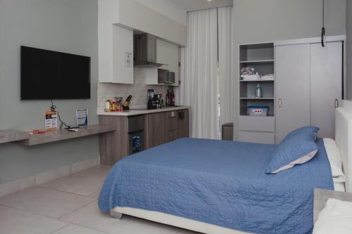 Кухня или мини-кухня в Apartamento Santa Rita #7 cerca de restaurantes
