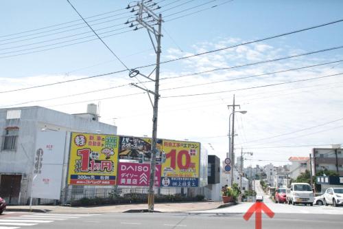 a street with signs on the side of the road at 2F - Vacation STAY 41690v in Okinawa City