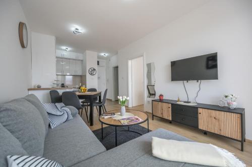 TV a/nebo společenská místnost v ubytování Apartman TRI KRALJA 2