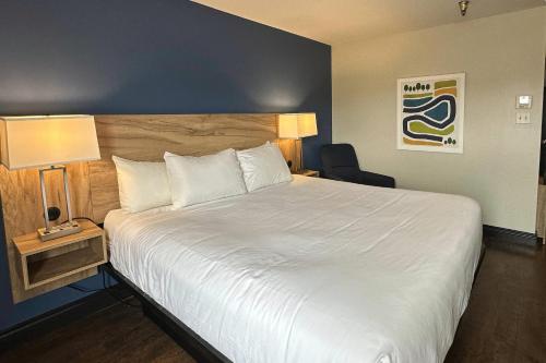 a bedroom with a large white bed with a chair at Park Inn by Radisson, Sydney in Sydney