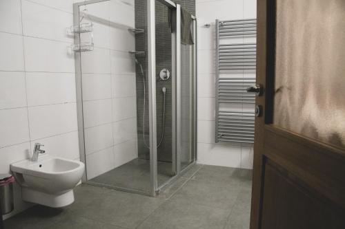 Koupelna v ubytování Apartmán Pasohlávky - rodinný komfort se dvěma ložnicemi a kuchyní