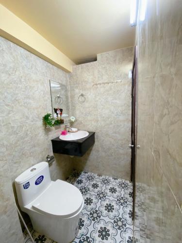 a bathroom with a toilet and a sink at Daisy Homestay Hoian in Hoi An