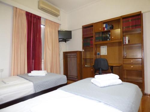 Ένα ή περισσότερα κρεβάτια σε δωμάτιο στο Serenity View Apartment - Marina Zeas