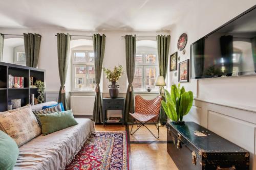 Et opholdsområde på LubuNest2 Altstadtwohnung am Blühenden Barock