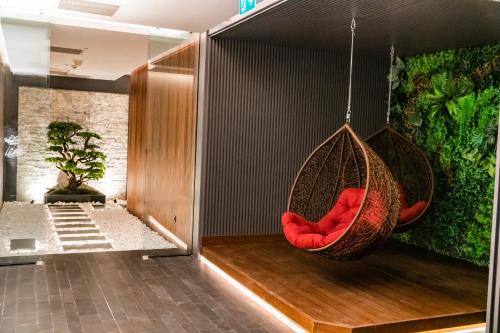 a room with a hammock hanging from a wall at Four Points by Sheraton Istanbul Kagithane in Istanbul