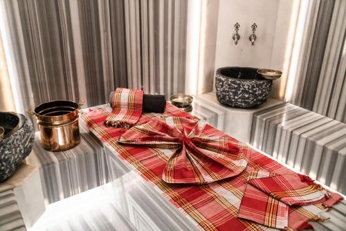 a table with a bow on top of it at Four Points by Sheraton Istanbul Kagithane in Istanbul