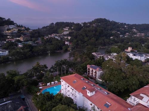 an aerial view of a river and a city at Hotel Suisse Kandy - Since 1890 in Kandy